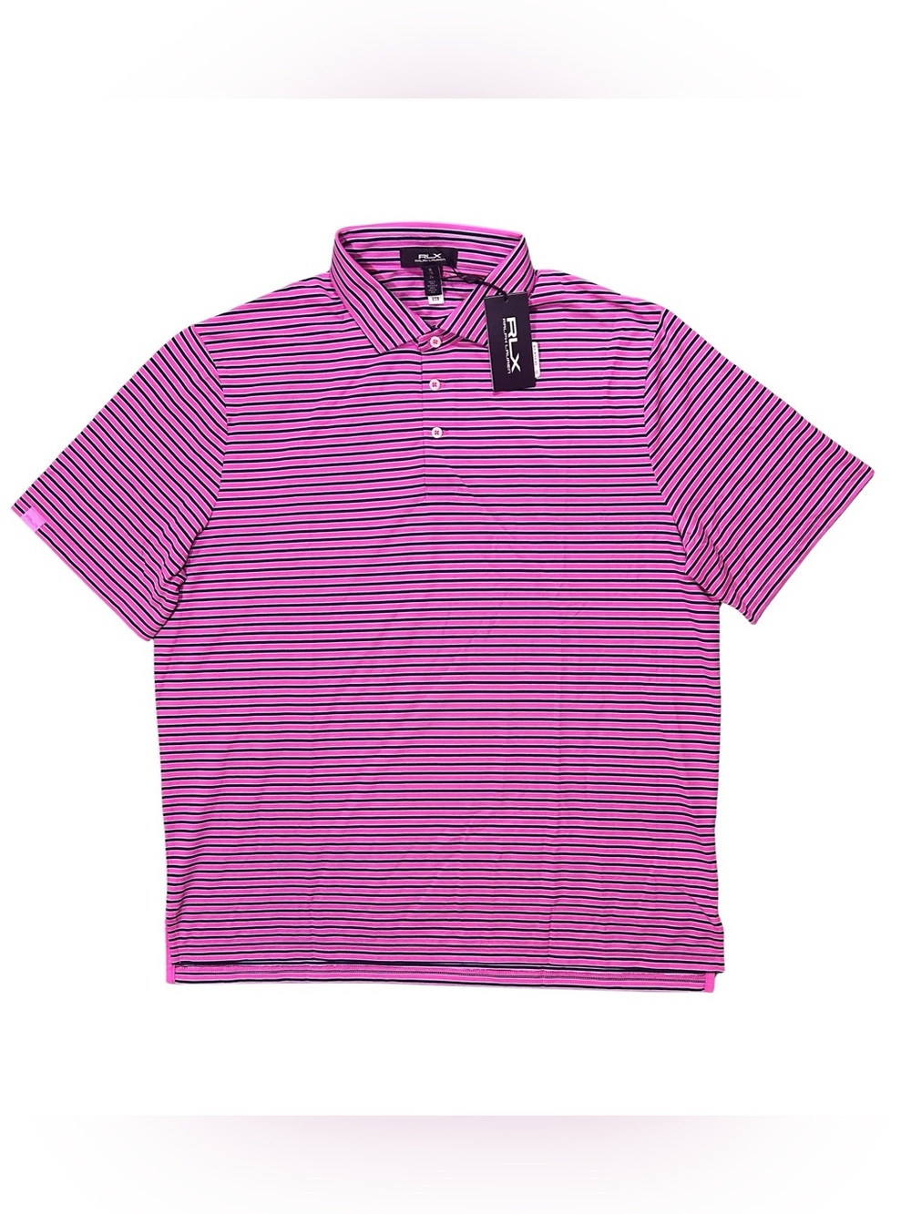 RLX Ralph Lauren Dalia Pink Stripe Golf Concept Performance Polo NWT XL